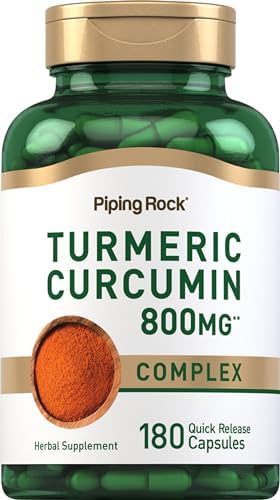 Piping Rock Turmeric Curcumin Supplement 800mg | 180 Capsules | Herbal Extract Complex | Non-GMO, Gluten Free Piping Rock Turmeric Curcumin Supplement 800mg | 180 Capsules | Herbal Extract Complex | Non-GMO, Gluten Free