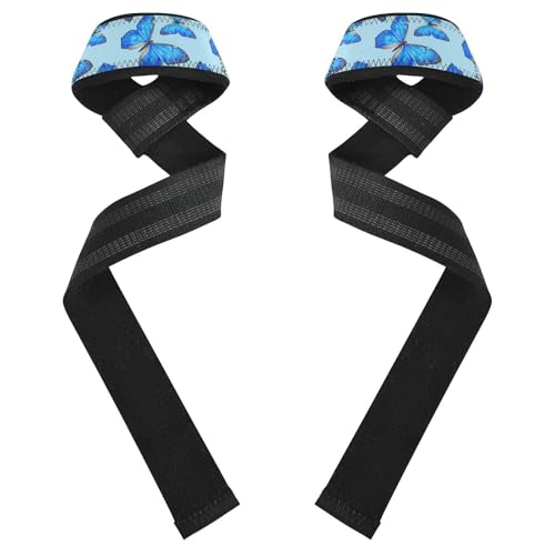 STAYTOP Beautiful Butterfly Wrist Straps for Weightlifting,Lifting Straps with Neoprene Cushioned Wrist Padded and Anti-Skid Silicone for Strength Training,Bodybuilding,Deadlifting