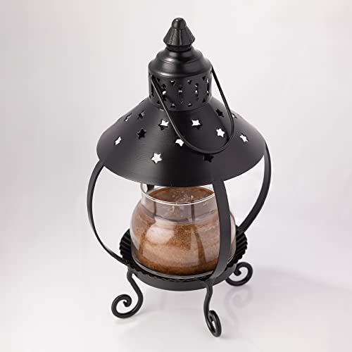 A Cheerful Giver Metal Candle Lantern - 13.5" Tall Black Star Lantern Fits Keepers Of The Light Baby, Mama, Papa Candles - Rustic Candle Accessories #TOP5