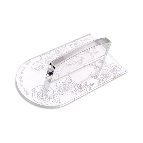 KALAIEN Fondant Smoother with Handle Acrylic Cake Smoother Tool (Round)