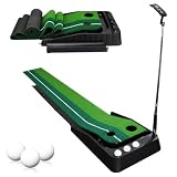 Vkechh Golf Puttingmatte mit automatischer Ballrückgabe, Putter & 3 Bälle