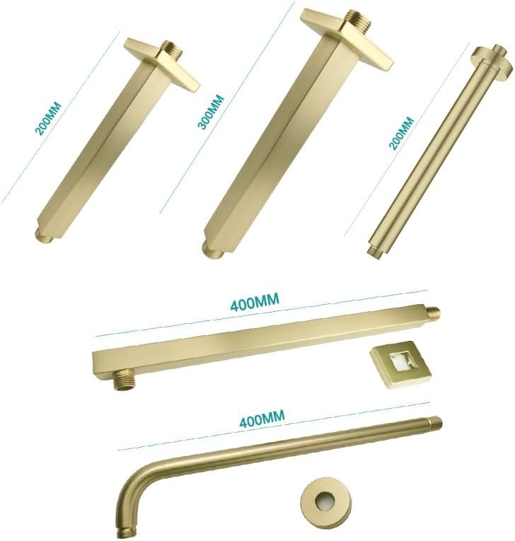 Ceiling Wall Mounted Overhead Shower Arm Set Head Shower Holder Square Round Stainless Steel(SA0002BG-86)