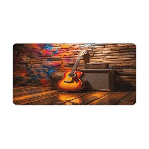 Pad de Escritorio Abstracto de Guitarra de Caucho Grande