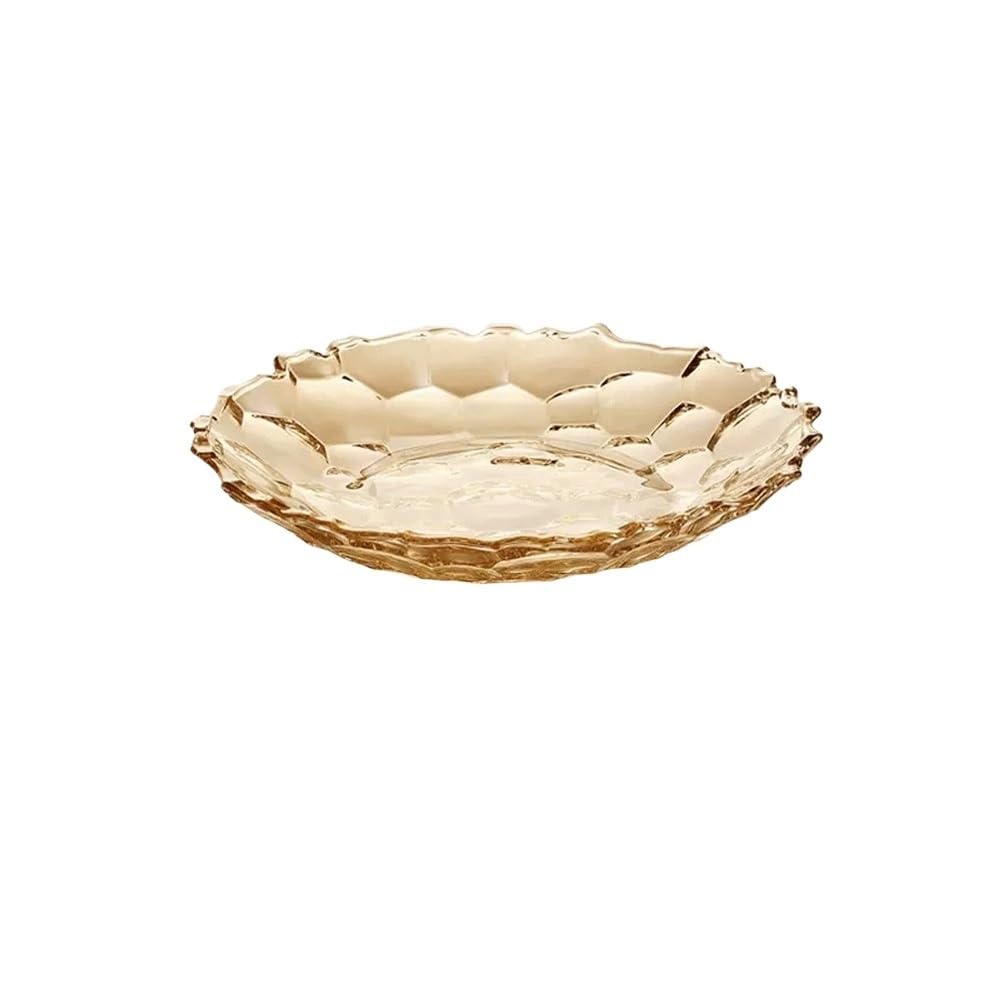 Piatto di frutta Piatto da frutta decorativo in vetro snack for la casa caramelle(Yellow,Grande)