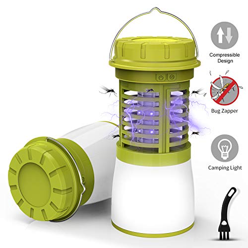 RUNACC Bug Zapper Camping Lantern - Rechargeable Replaceable Battery Collapsible Flashlight, Portable Indoor