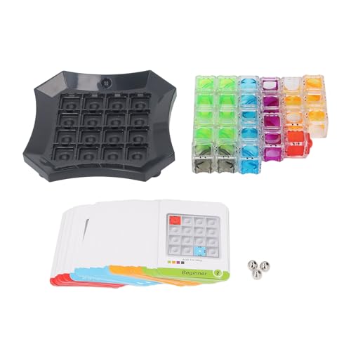 Marble Game, Logic Brain Game 3D Design Marble Run Maze Improves Spatial Awareness Strategy Skills Learning Toy with Steel Balls Dropping for Victory