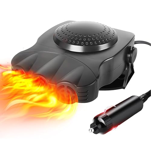 Mupkvy Car Heater, 12V 200W Portable Defroster, Fast Heating Car Windscreen Heater Auto Heater Fan Plug in Cigarette Lighter for All Car