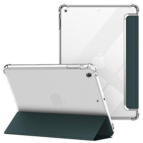 VAGHVEO Coque pour iPad Mini 1/2/3 7,9 Pouces, Étui Arrière Souple et Transparent en TPU, Housse de Protection Antichoc, Smart Cover Veille/Réveil Automatique pour Apple iPad Mini 1 2 3, Vert Foncé