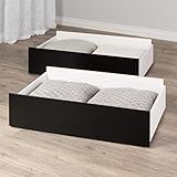 Prepac Select, Black Storage Drawers on Wheels - Set of 2 Queen/King