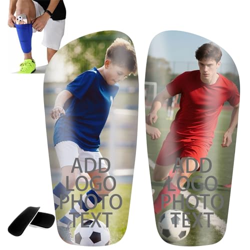 Espinilleras de Fútbol Personalizadas para Niños y Adultos, Espinilleras con Foto, Número y Nombre, Ligeras, Duraderas y Cómodas, Imprescindibles para Jugadores de Todos los Niveles