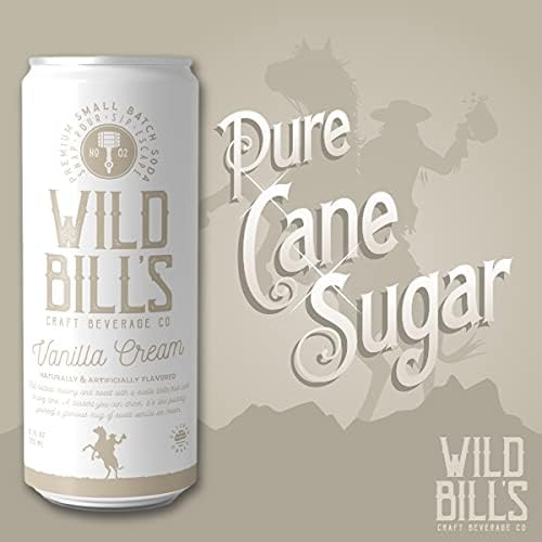 Miniatura 4 de Wild Bill's Soda de crema de vainilla, refrescos clásicos artesanales, refrescos hechos con azúcar de caña pura, sin cafeína, sin jarabe de maíz de