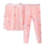 [HahaNice] 子供服 女の子 パジャマ キッズ 長袖 ルームウェア 部屋着 上下セットアップ 綿 肌着 寝間着 ガールズ 女児 ジュニア 春夏秋冬 クールネック 寝巻き 可愛い 通気 柔軟 猫柄Aピンク 160