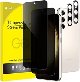 JETech Prywatność Ochraniacz Ekranu dla Samsung Galaxy S23 5G 6,1 Cala z Obiektyw Aparatu Ekranu, Antyszpieg Screen Protector Szkło Hartowane Film Folia, Odciski Palców ID Kompatybilny, 2 Sztuki Każdy
