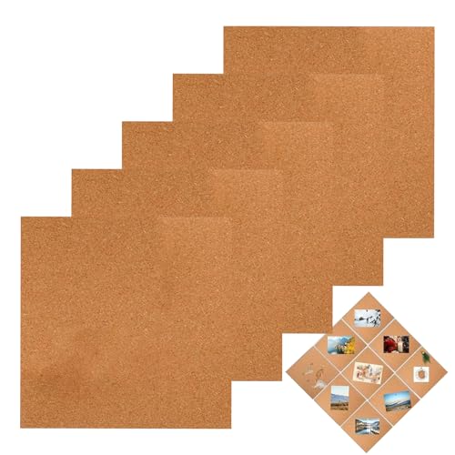 Azulejos de tablero de corcho – Paneles de corcho autoadhesivos de 30 cm | Tableros versátiles para notas fotográficas | Crea una superficie funcional y decorativa para la organización del aula