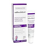 Dr. B Dental Solutions Adhesadent Moisturizing Denture Adhesive - Secure Denture Glue with Strong Grip & Natural Taste - Zinc-Free Dental Adhesive for Dentures, Overdentures - 2.4 oz