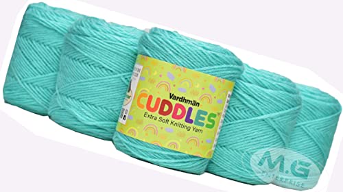 Image of Vard Hman 100% Acrylic Wool Sea Green 9 PC Baby Wool Ball Hand Knitting Wool /Art Craft Soft Fingering Crochet Hook Yarn-H Art-ADDE