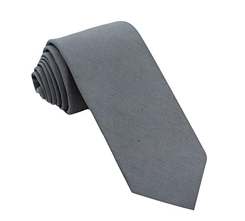 Image of Kebocis Mens Solid Color Cotton Necktie for Men