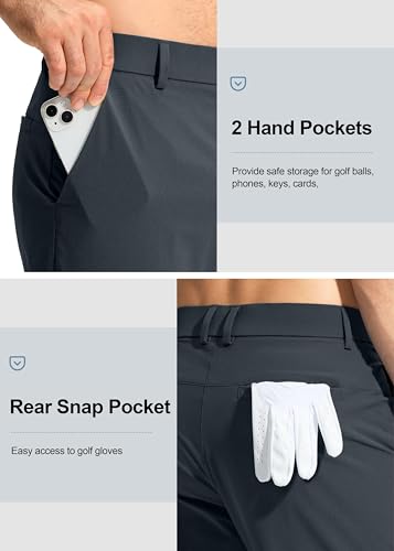 Image of Pudolla Men's Golf Pants Stretch Work Dress Comfy Pants 30 inch /32 inch /34 inch Lightweight Quick Dry Casual Slacks Trousers with Pockets