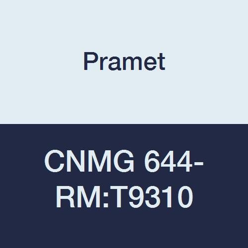 CNMG 644-RM:T9310 Carbide Indexable Turning Insert, 0.063" Radius, Negative, Semi Roughing/Roughing, 3/4" I.C., 1/4" Thick, CVD, 80 Degree Diamond, Steel (P10), Black (Pack of 10)