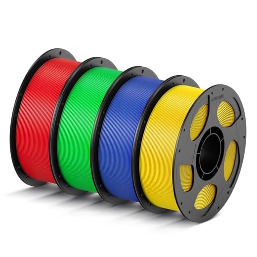 ANYCUBIC High Speed 3D Printer Filament 1.75mm Bundle, Rapid PLA Filament with High Prints Quality, Dimensional Accuracy +/- 0.02mm, 1KG Reusable Spool, 4KG Red + Green + Blue + Yellow