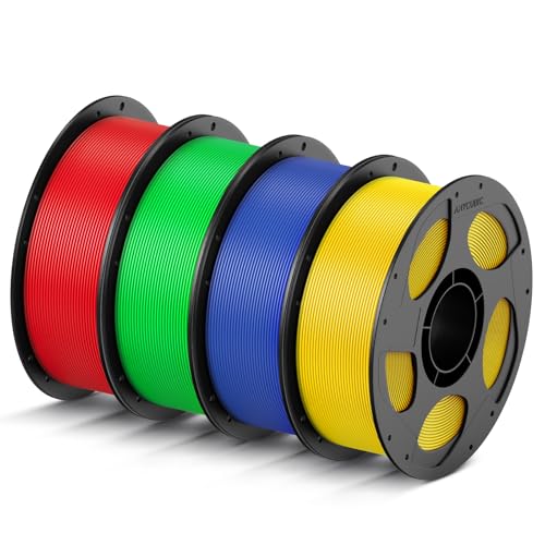 Image of ANYCUBIC High Speed 3D Printer Filament 1.75mm Bundle, Rapid PLA Filament with High Prints Quality, Dimensional Accuracy + /- 0.02mm, 1KG Reusable Spool, 4KG Red + Green + Blue + Yellow
