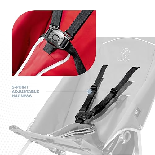 Coche XL Special Needs Stroller, Disability Stroller for Older Child, Larger Size Pushchair, Easy Folding System, Lightweight Aluminum Frame (Red) - Thumbnail 6