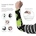 Meaudiwes Fashion UV Sun Protection, Arm Sleeves Tattoo Cover Up, Cute Green Frogs Black Unisex Cooling Sleeves