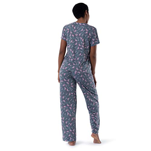 Fruit Of The Loom Women's Plus Size Short Sleeve Tee And Pant 2 Piece Sleep Pajama Set, Floral, 2X #TOP1