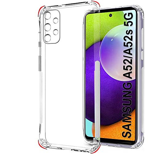 Image of TheGiftKart Back Cover Soft Case for Samsung Galaxy A52 / A52s 5G (Silicone | Complete Camera Protection | Inbuilt Dust Plugs | Anti-Slip Grip | Slim Profile | Transparent)