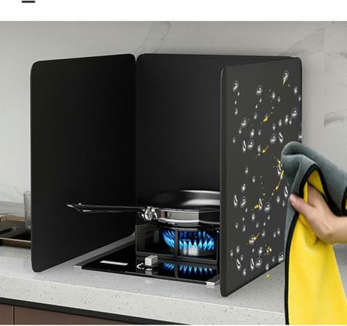 Genérico Protector antiviento y antisalpicaduras Plegable para hornilla de Camping, Rejilla antigrasa Antiadherente, Protector de Cocina portátil para cocinas de Gas, barbacoas, Cocina al Aire Libre