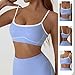 Sports Bras for Women Removable Pads Workout Gym Bra Padded Medium Impact Fitness Yoga Bras with Spaghetti Straps Blue