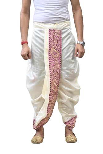 Image of Men's Ready to Wear Pant System MARWADI Embroidered Dhoti for Marriage, Party, Pooja, Festival etc. (GC009)
