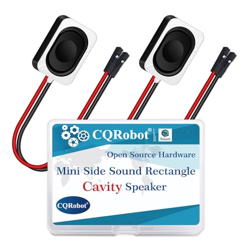 CQRobot 2 Stück/1 Paar 35 mm * 25 mm * 6,8 mm Mini-Seitensound 4 Ohm 2 Watt / 3 Watt Rechteck-Hohlraumlautsprecher, 2,54 mm DuPont-Schnittstellenkabel, Komponenten für Computerelektronikprojekten.