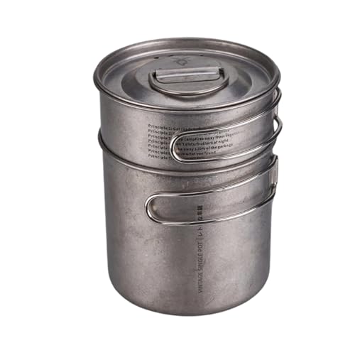 Outdoor Folding Camping Cookware Stainless Steels Outdoor Camping Pan Picnics Pots Set for Outdoor Hiking Backpacking