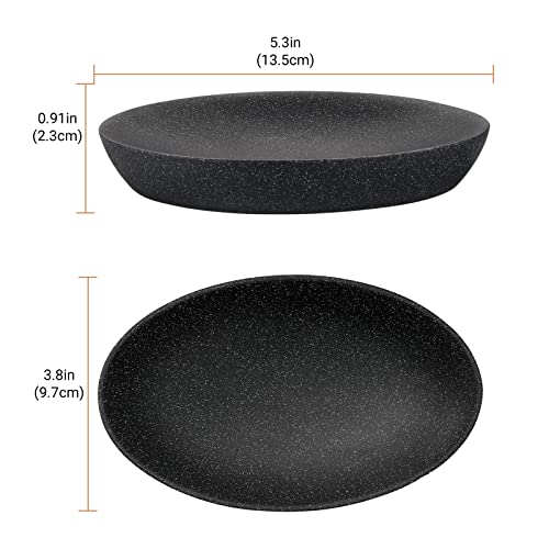 Shinowa Soap Dish, Resin Soap Saver Sponge Dish Tray Mini Storage Tray For Bathroom Bedroom Vanity Table Kitchen Counter-Top Organization, Gravel Black #TOP4