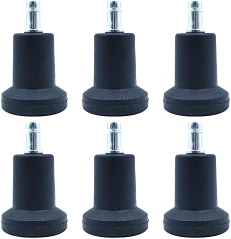 WANGCL Pack of 5 Glide Castors for Office Chair Wheel Replacement, 11mm x 22mm Stem, 50mm Diameter (Black)