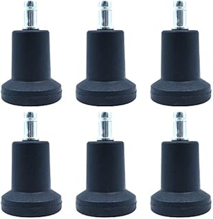 WANGCL Pack of 5 Glide Castors for Office Chair Wheel Replacement, 11mm x 22mm Stem, 50mm Diameter (Black)