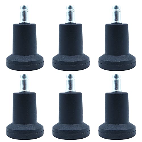 Image of WANGCL Pack of 5 Glide Castors for Office Chair Wheel Replacement, 11mm x 22mm Stem, 50mm Diameter (Black)
