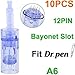 Dr.Pen Ultima A6 12 Pins Cartridges, Disposable Replacement Parts (10pcs) 0.25mm