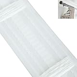 Gardinenband Kräuselband 10m, 8.5 cm breit, weißes Nylon-Mesh zum Selbernähen, universelles Faltenband für Gardinen und Vorhänge, geeignet für Römische Stangen und Haken, DIY Gardinenzubehör für Fenst