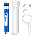 Membrane Solutions 150 GPD RO Membrane, Reverse Osmosis Membrane with Membrane Housing, Replacement for Under Sink Home Drinking RO Water Filter System, Wrench, 1/4" Quick-Connect Fittings,Check Valve