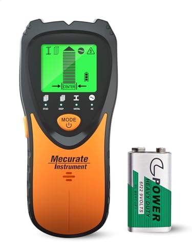 Mecurate Stud Finder Wall Scanner Sensor - 5 in 1 Electronic Stud with LCD Display & Audio Alarm for Wood AC Live Wire Metal Studs Detection Joist Pipe - View 3