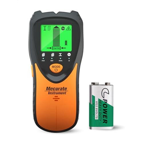 Mecurate 5-in-1 Stud Finder Wall Scanner for Studs, Metal & Live AC Wires