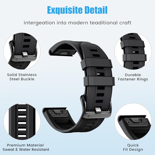 Correa deportiva impermeable para Garmin Fenix 26 mm miniatura 4