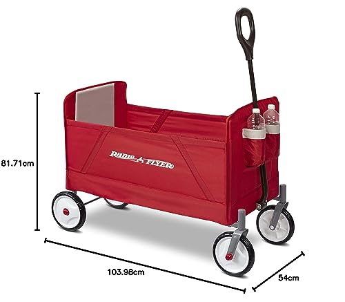 Radio Flyer EZ-Faltwagen, Rot, zusammenklappbarer Trolley für Kinder ab 1,5 Jahren, Garten- und Transportwagen