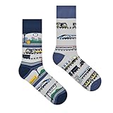 Spox Sox Casual Unisex - lustige, verrückte, bunte Socken für Damen und Herren, Gr. 44-46, Zug