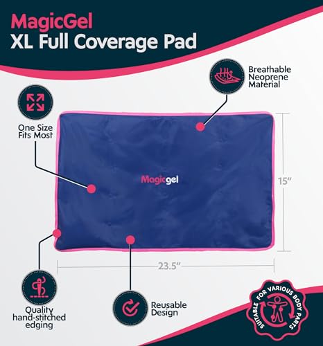 Magic Gel XXL Kühlkissen 60 x 38 cm - Gelmatte für den Ganzen Oberkörper - Das Kühlpad ist Extra Groß und Wiederverwendbar - Kühlakku zur Regeneration oder als Kühle Bett Unterlage