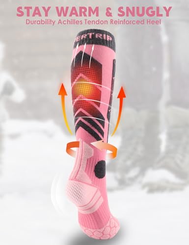 Supertrip 3 Pairs Merino Wool Ski Socks for Womens Mens, Thermal Winter Warm Knee High Socks for Skiing Snowboarding4