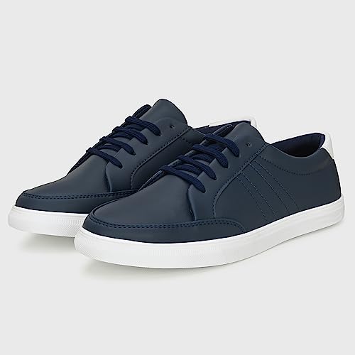 Image of Centrino Black Sneakers for Man | Shoes for Men Stylish Casual | Lightweight Lace-Up Walking Shoes with Cushioned Insole | Breathable Comfortable Canvas Mens Shoes | Anti-Skid Sole | Sneaker for Men (6312)