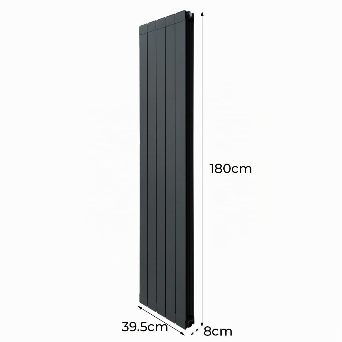 Radiador de Aluminio 1800mm x 395mm | 7319 BTU | Garantía de calidad de 15 años | Soportes, Kit de fijación y Cepillo de limpieza Gratis | Calefactor Calefacción Estufa